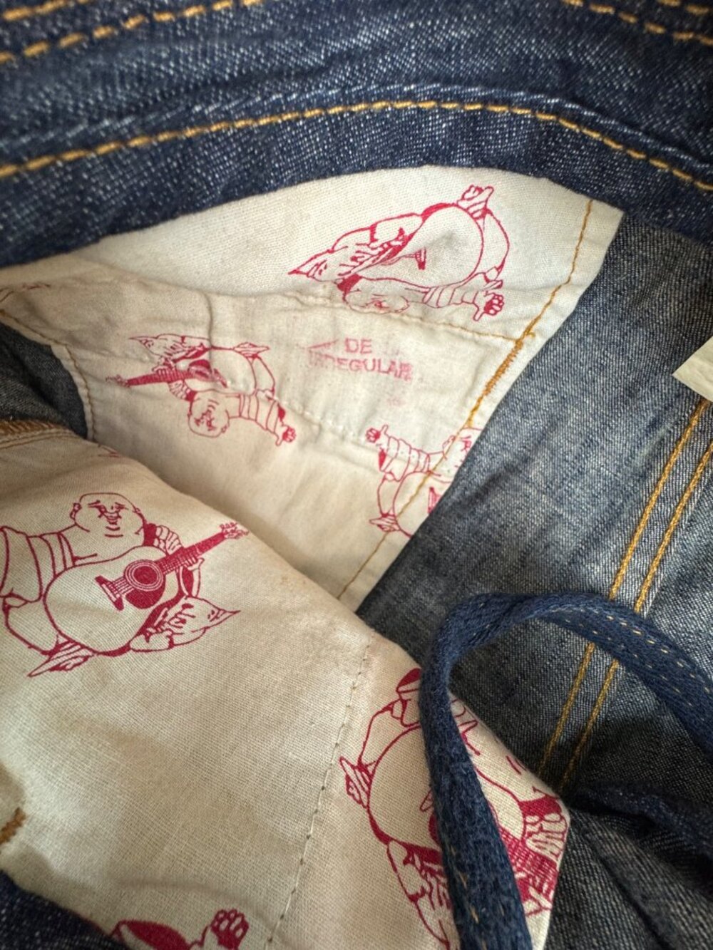 Denim Shorts True Religion 32 Austin Distressed Button Fly Bermuda Retro Y2K - Picture 9 of 14